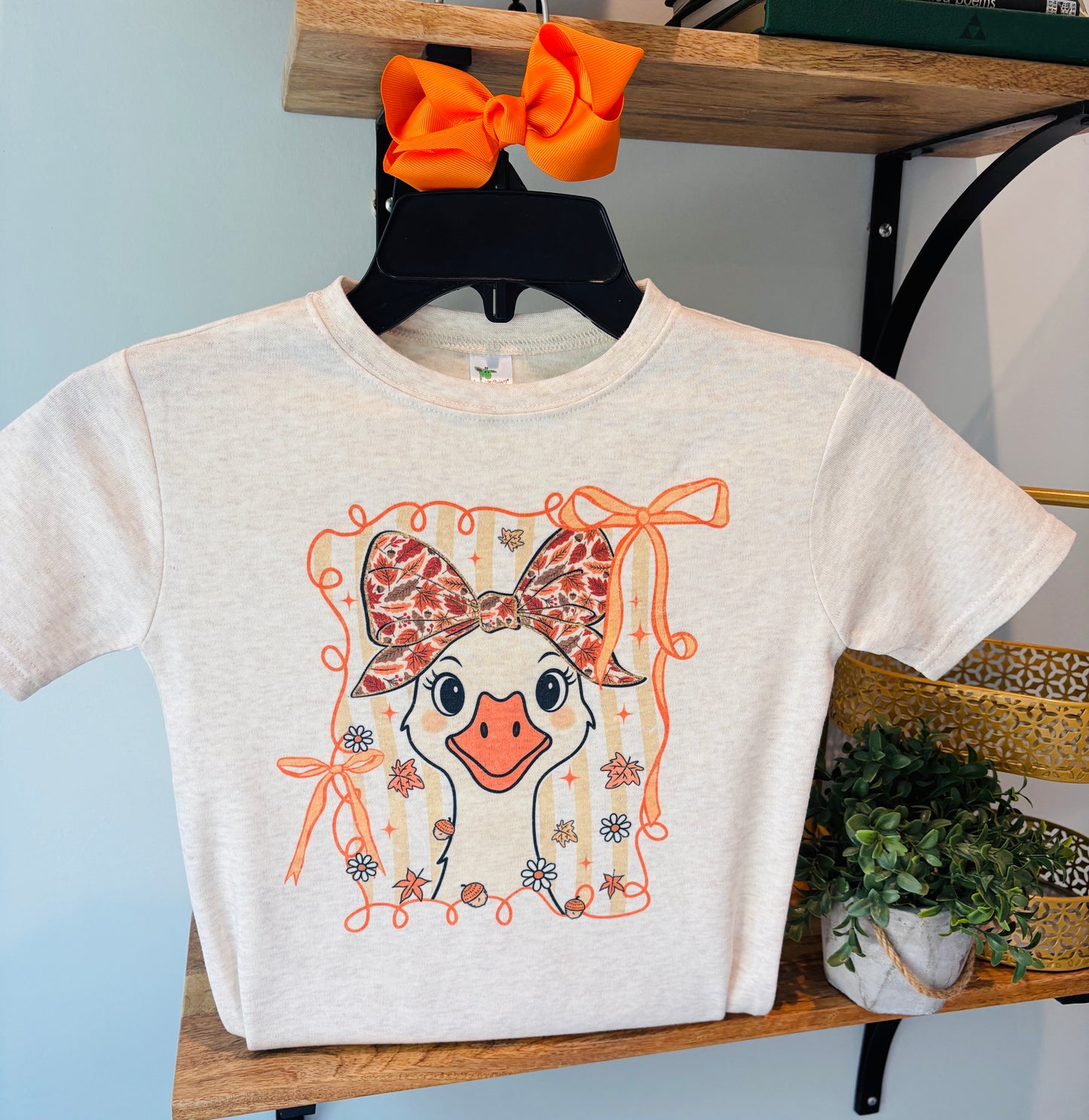 Girl Fall Goose on Oatmeal