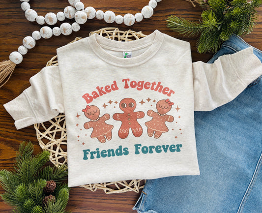 Girl Girl Boy Triplets Baked Together Friends Forever on Oatmeal