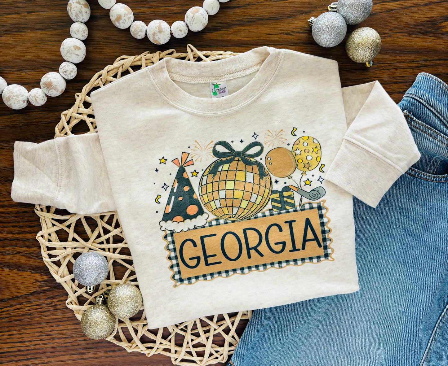 Girl Gold NYE With Name on Oatmeal