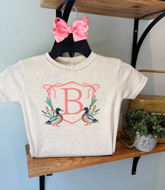 Girl Mallard Crest with Custom Initial