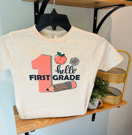 Girly Hello Grade! on Oatmeal: Preschool, Kindergarten, 1st, 2nd, 3rd, 4th, 5th, 6th