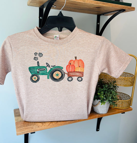 Green Tractor with Pumpkin on Truffle