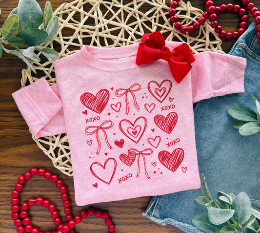 Hearts XOXO Collage on Pink