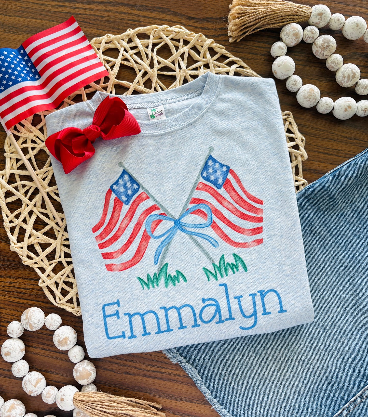 Girl USA Flags