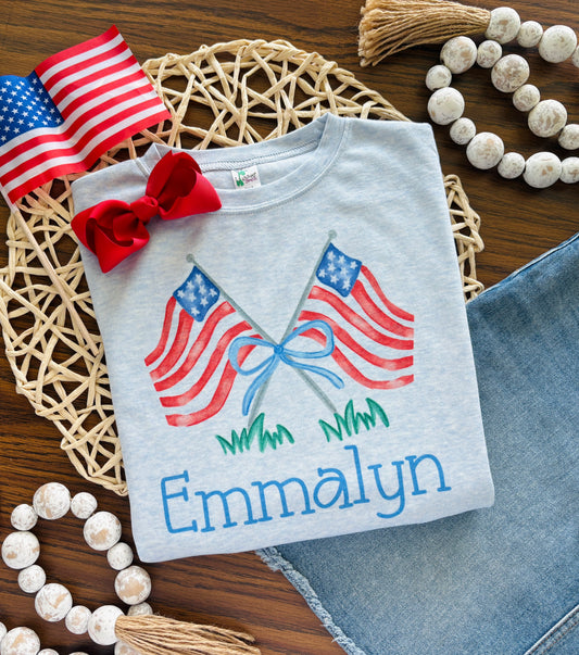 Girl USA Flags
