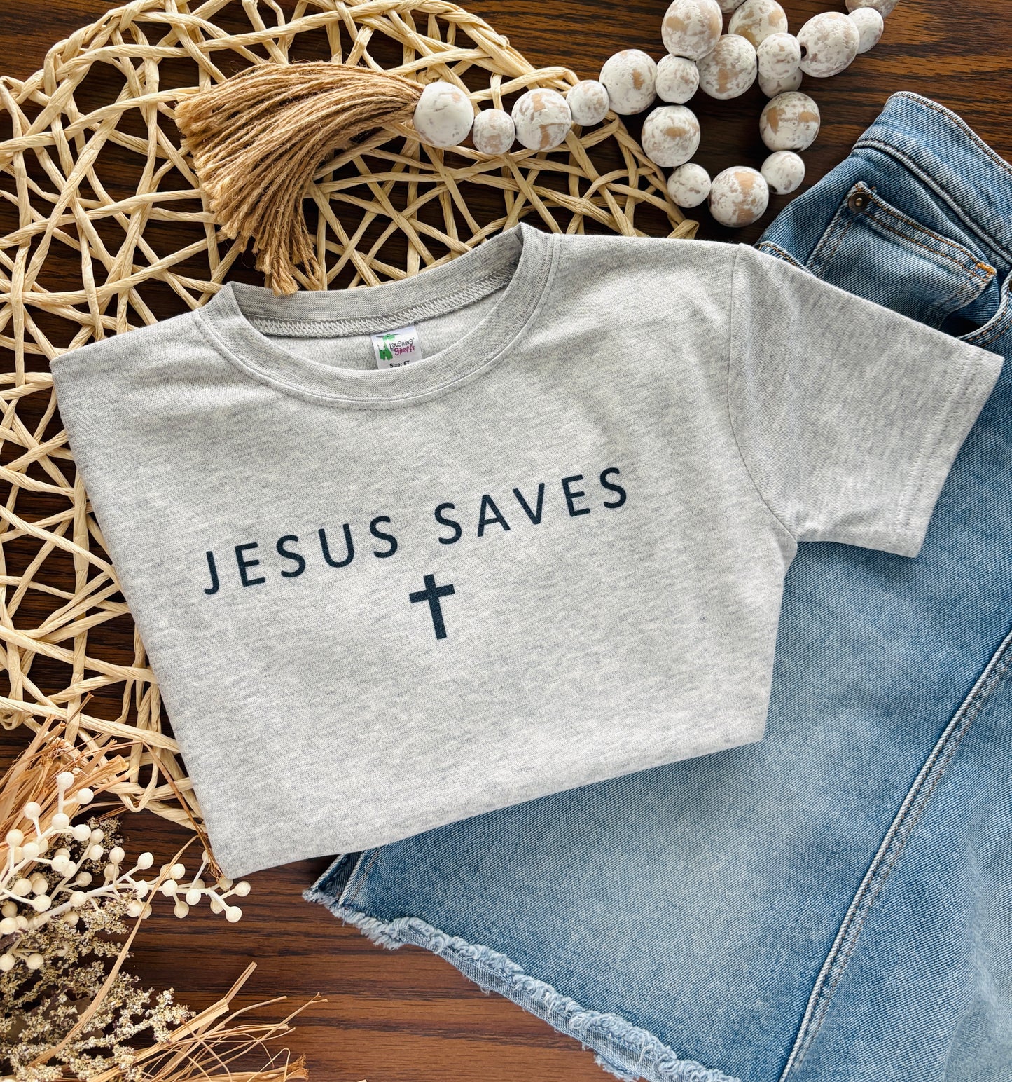 Jesus Saves on Grey