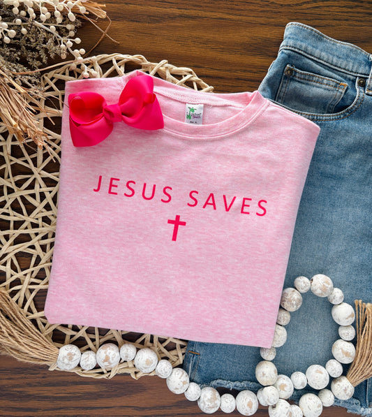 Jesus Saves on Pink