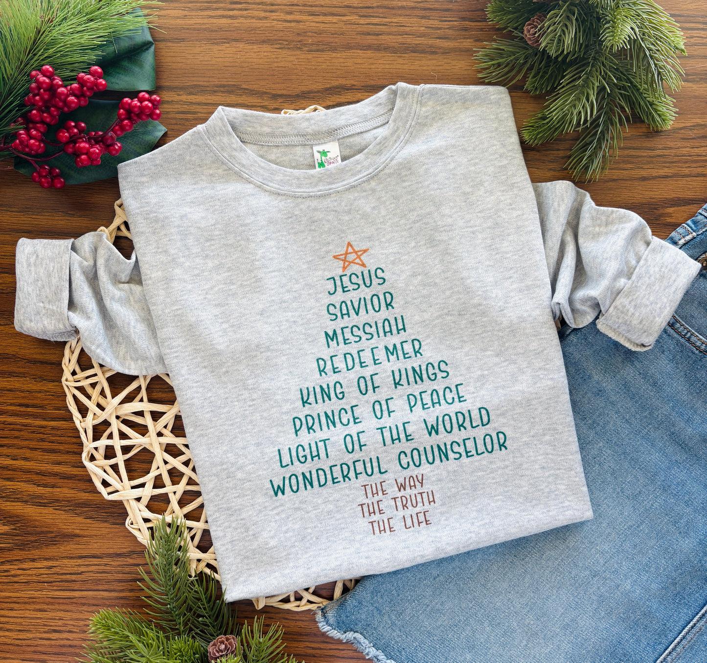 Jesus Savior Messiah Tree on Grey