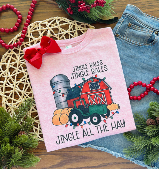 Jingle Bales- Jingle all the Hay on Pink
