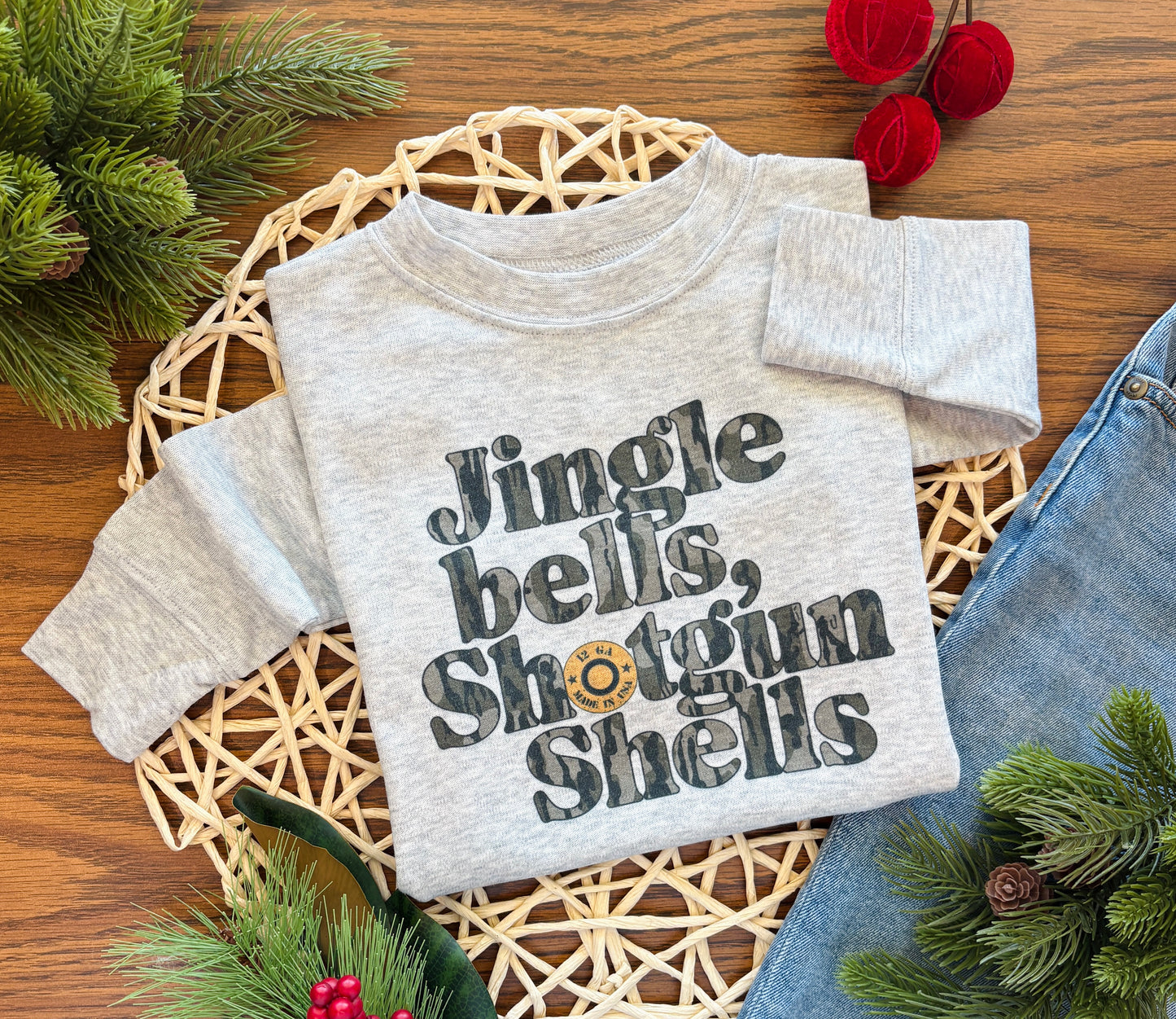 Jingle Bells, Shotgun Shells on Grey