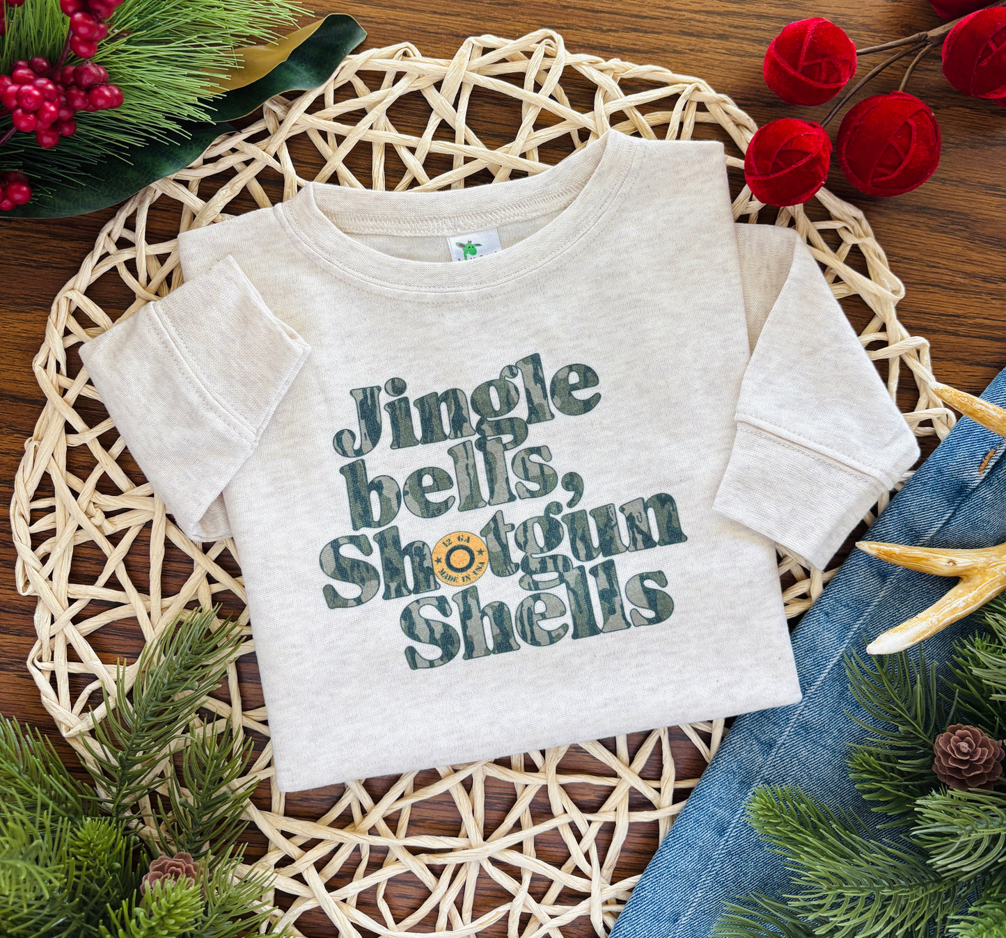 Jingle Bells Shotgun Shells on Oatmeal