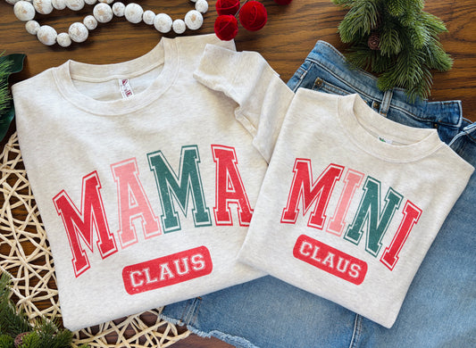 Mama Clause and Mini Clause on Oatmeal