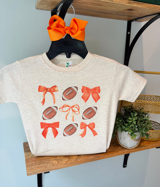 Orange Bows Football Collage with or without Personalization