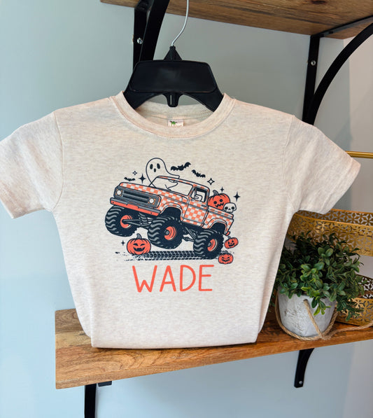 Orange Check Truck with Ghost with Name