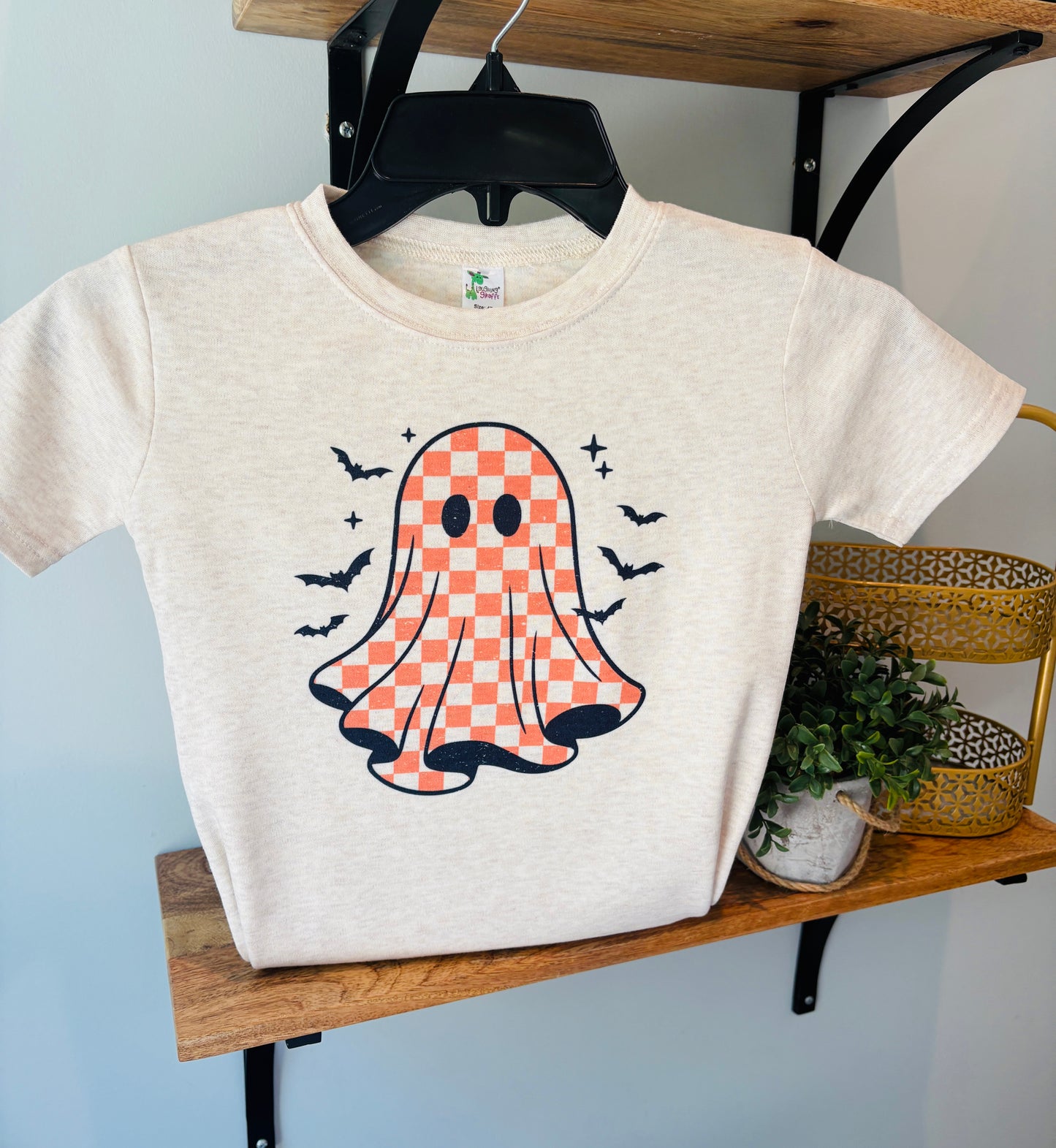 Orange Check Ghost on Oatmeal