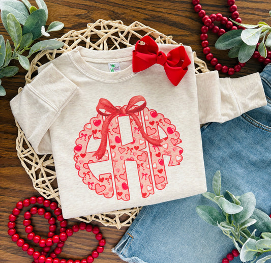 Pink Hearts Monogram