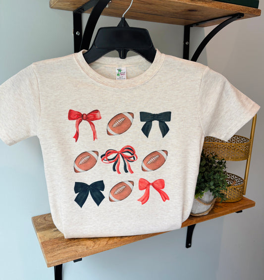 Red and Black Bows Football Collage with or without Personalization