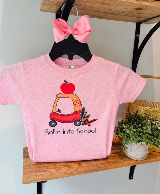 Rollin Into School- Toddler Car on Pink