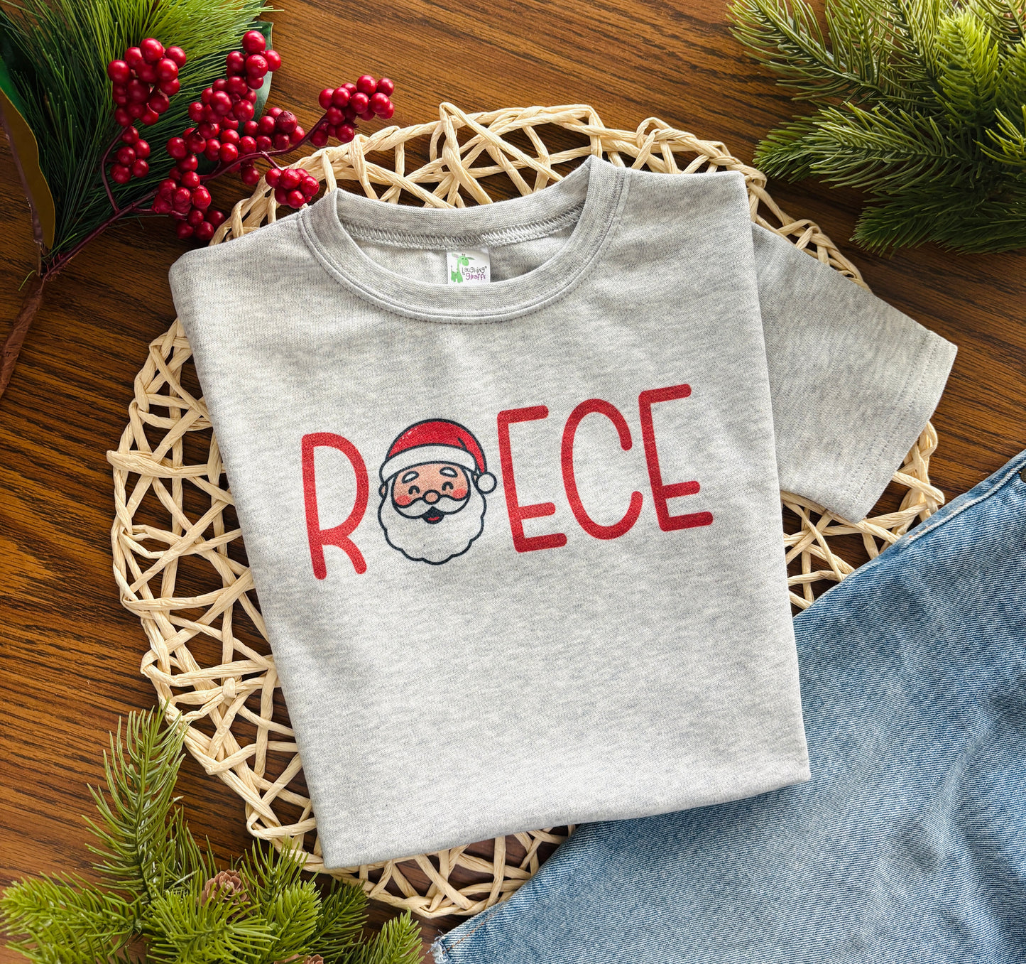 Santa Name on Grey