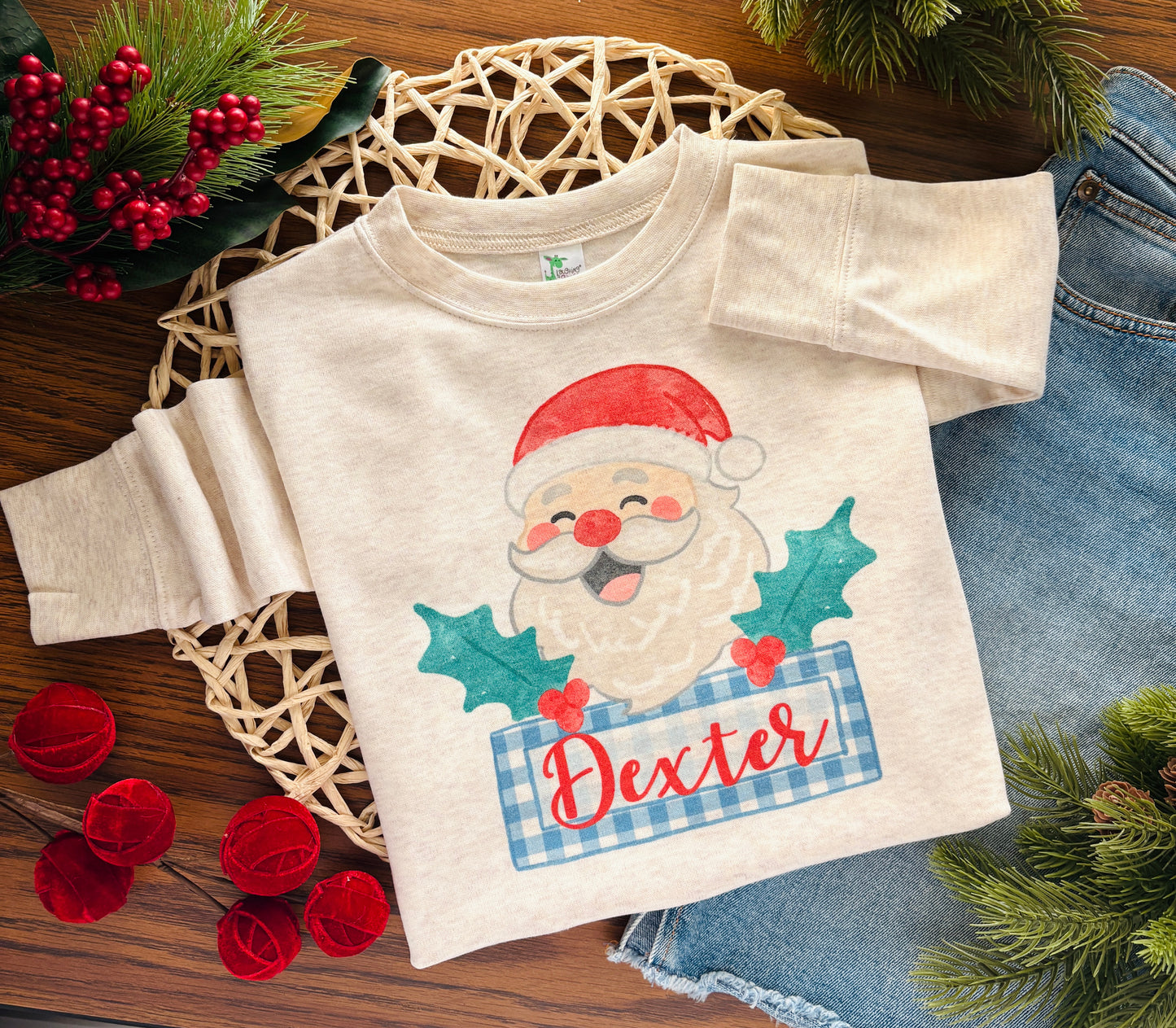 Santa with Blue Name Box