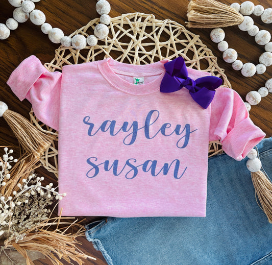 Script Name Purple on Pink