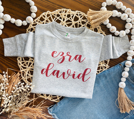 Script Name - Red on Grey