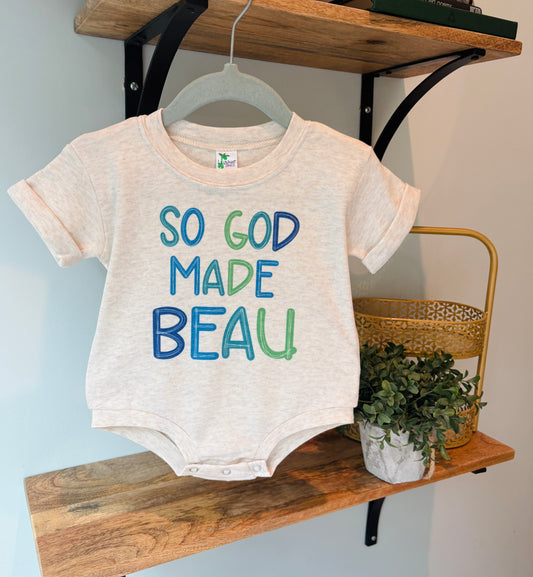 So God Made...Custom Name Blues on Oatmeal
