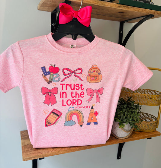 Trust in the Lord School Collage on Pink