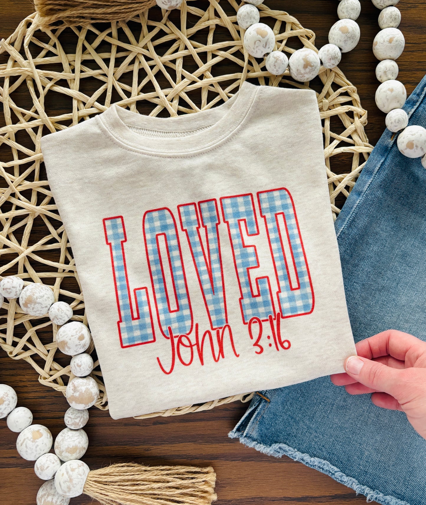 Gingham Loved John 3 16