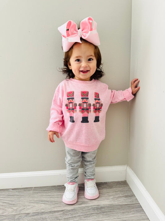 Yarn Nutcracker on Pink