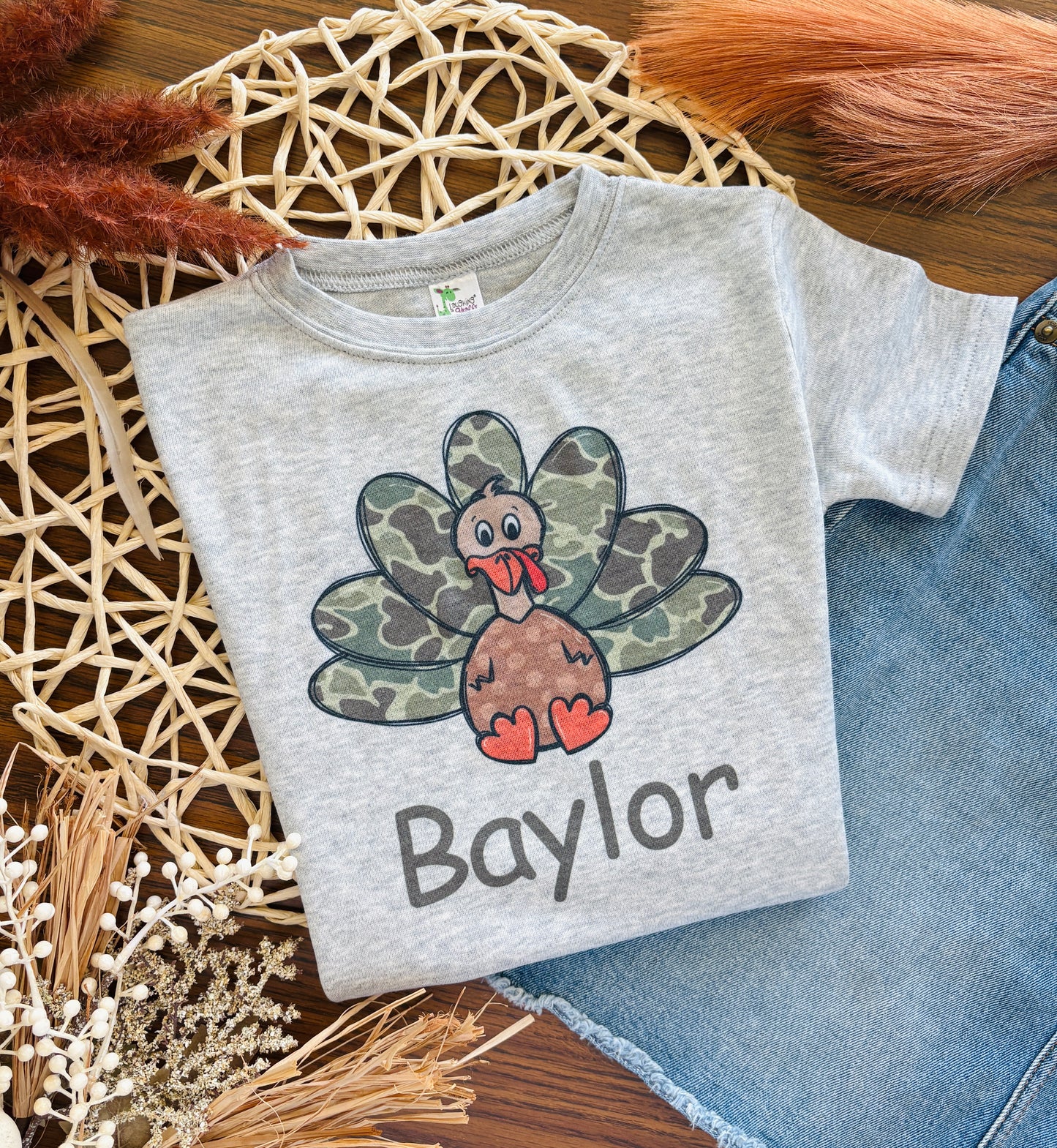 Camo Turkey with or without Personalization on Grey
