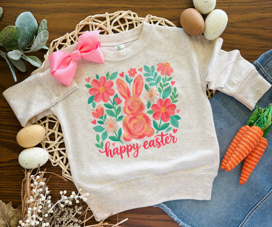 Happy Easter Floral Bunny