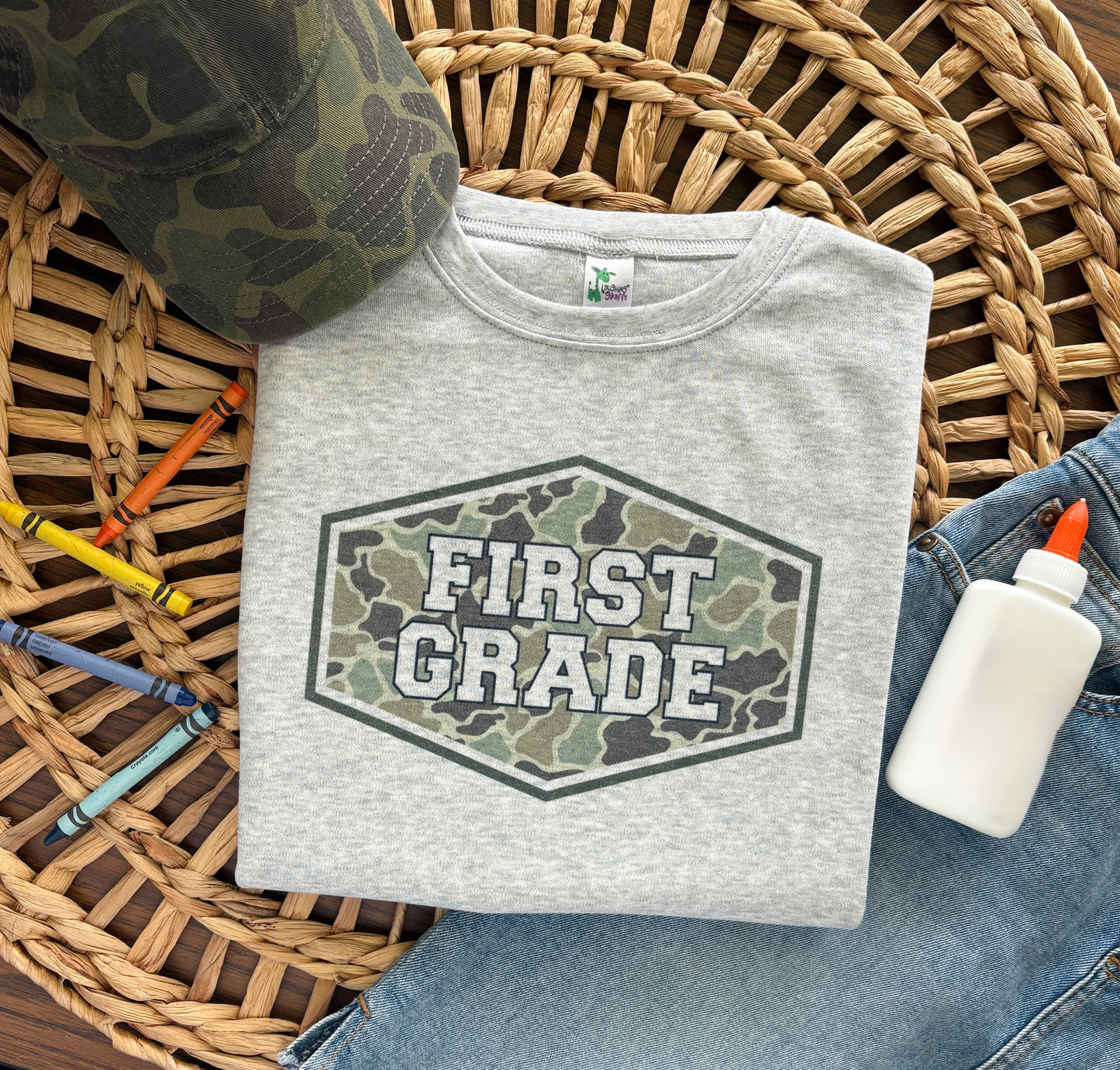 Camo School Grade Pre-k, Kindergarten, First, Second, Third, Fourth