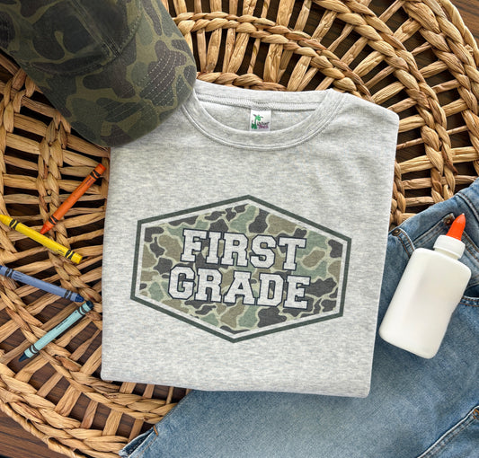Camo School Grade Pre-k, Kindergarten, First, Second, Third, Fourth