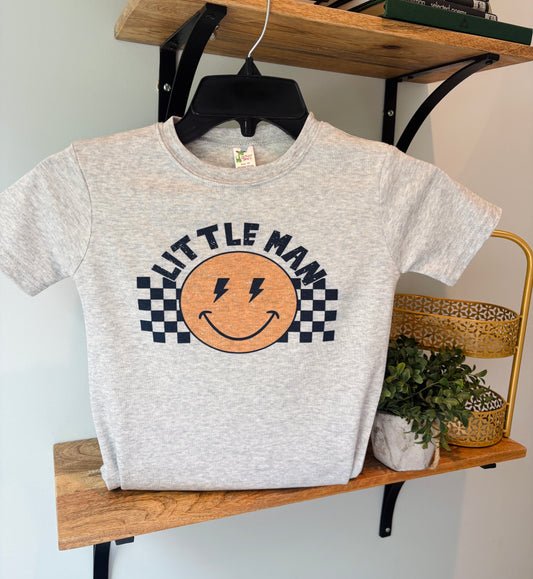 Little Man Smiley on Grey