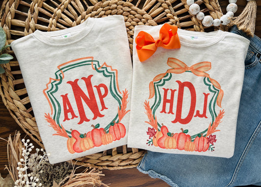 Pumpkin Monogram Crest
