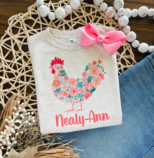 Floral Chicken Rooster
