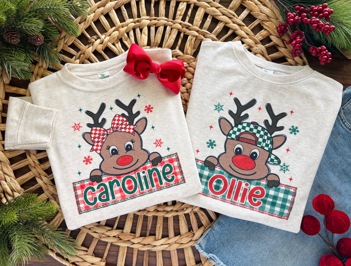 Boy and Girl Christmas Reindeer