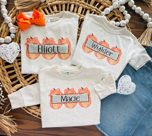 Personalized Watercolor Pumpkins