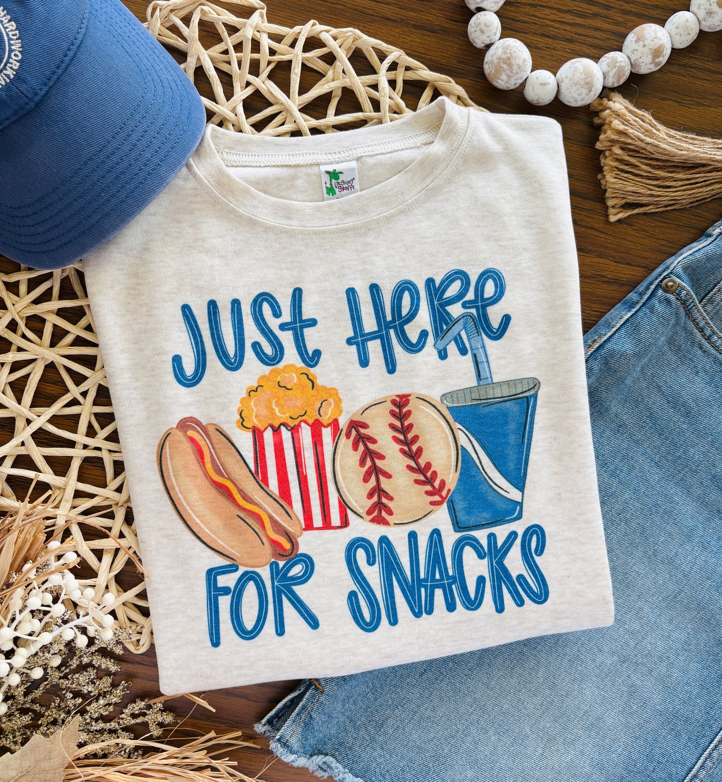 Boy Baseball Just Here for Snacks