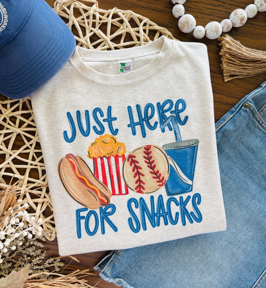 Boy Baseball Just Here for Snacks