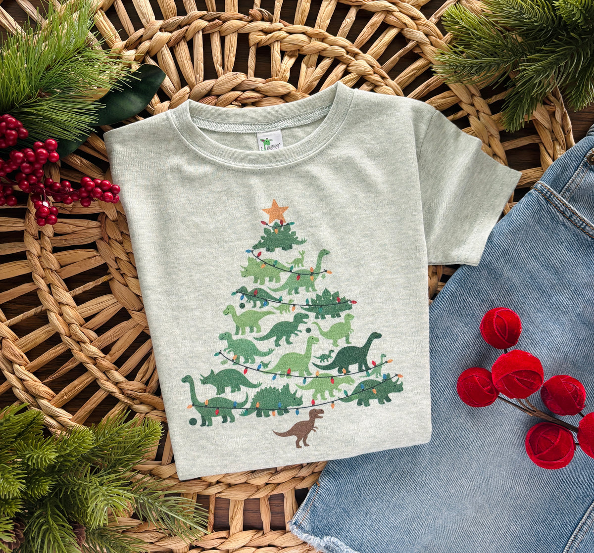 Dino Christmas Tree on Sage