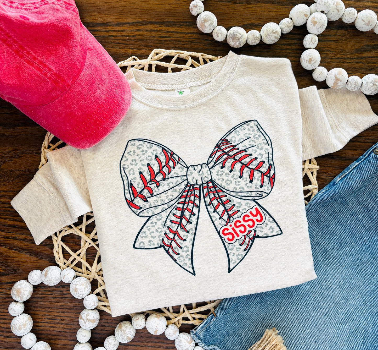 Leopard Baseball Bow Sissy