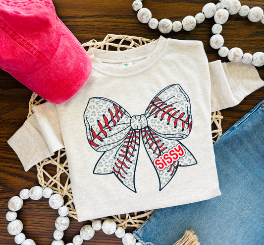 Leopard Baseball Bow Sissy