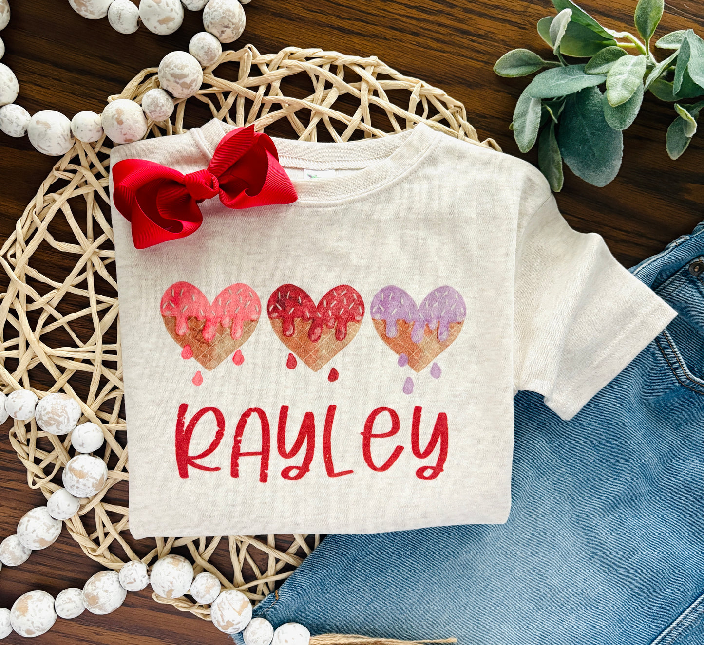Ice Cream Hearts with or without Personalization