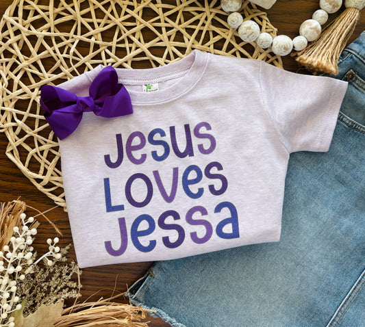 Jesus Loves Custom Name on Wisteria